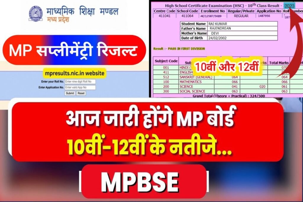 MP Board 10th 12th Supplementary Result 2023 Download Now