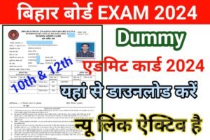 Bihar Board 10th 12th Dummy Admit Card 2024 Download karo