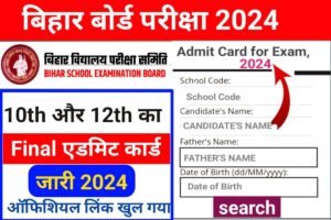 Matric Inter Original Admit Card 2024 Jari