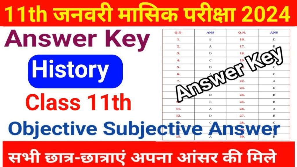 11th January Monthly Exam 2024 History Answer Key