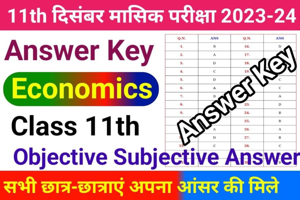 11th December Monthly Exam 2023-24 Economics Answer Key
